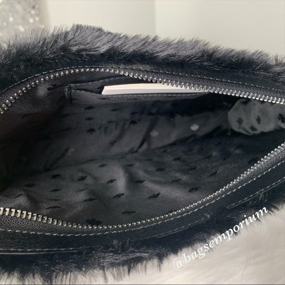 Kate Spade Neve Shearling Embellished LG Pouch Bag - Picture 6 of 8